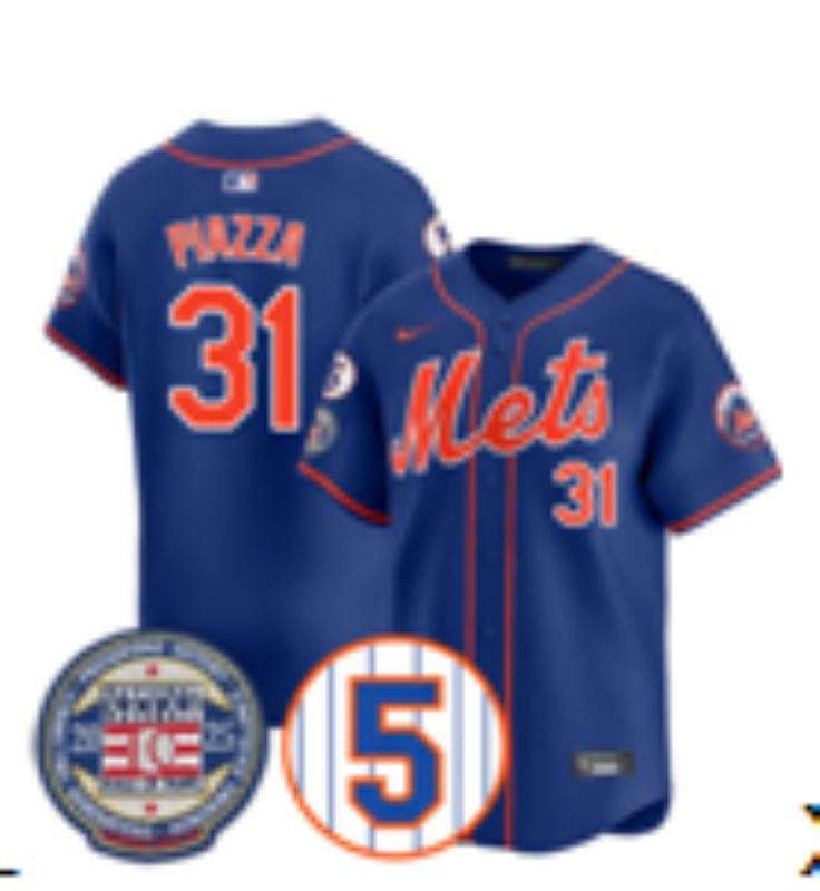 Men 2025 New York Mets #31 Piazza Blue Game Nike MLB Jersey style 06